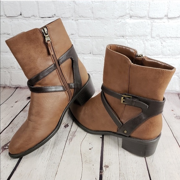 Chaps Brown Ankle Boots Size 7.5 - Picture 4 of 8